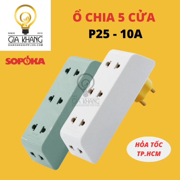 Ổ CẮM CHIA 5 CỬA SOPOKA