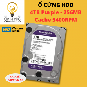 Ổ cứng HDD Western Digital 4TB Purple - WD43PURZ chính hãng, thiết kế tối ưu cho hệ thống camera giám sát 24/7