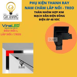 Co nối góc thanh ray nam châm hệ ray m20 lắp nổi Gia khang Supplies - VINALED