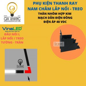 Co nối góc trong thanh ray nam châm hệ ray m20 lắp nổi Gia khang Supplies - VINALED