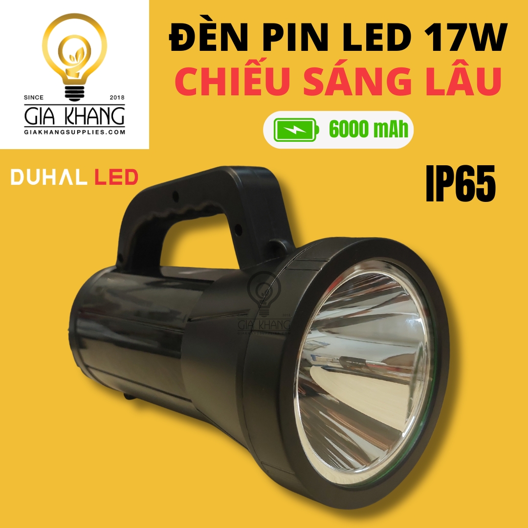 den-pin-led-cam-tay-17w-6000mah-dse110-duhal đèn pin led cầm tay 17w dung lượng pin 6000mAh DSE110 của Duhal LED