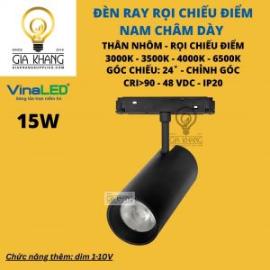 Đèn rọi chiếu điểm ray nam châm m20 cao cấp 15W vinaled - Gia Khang Supplies (13)