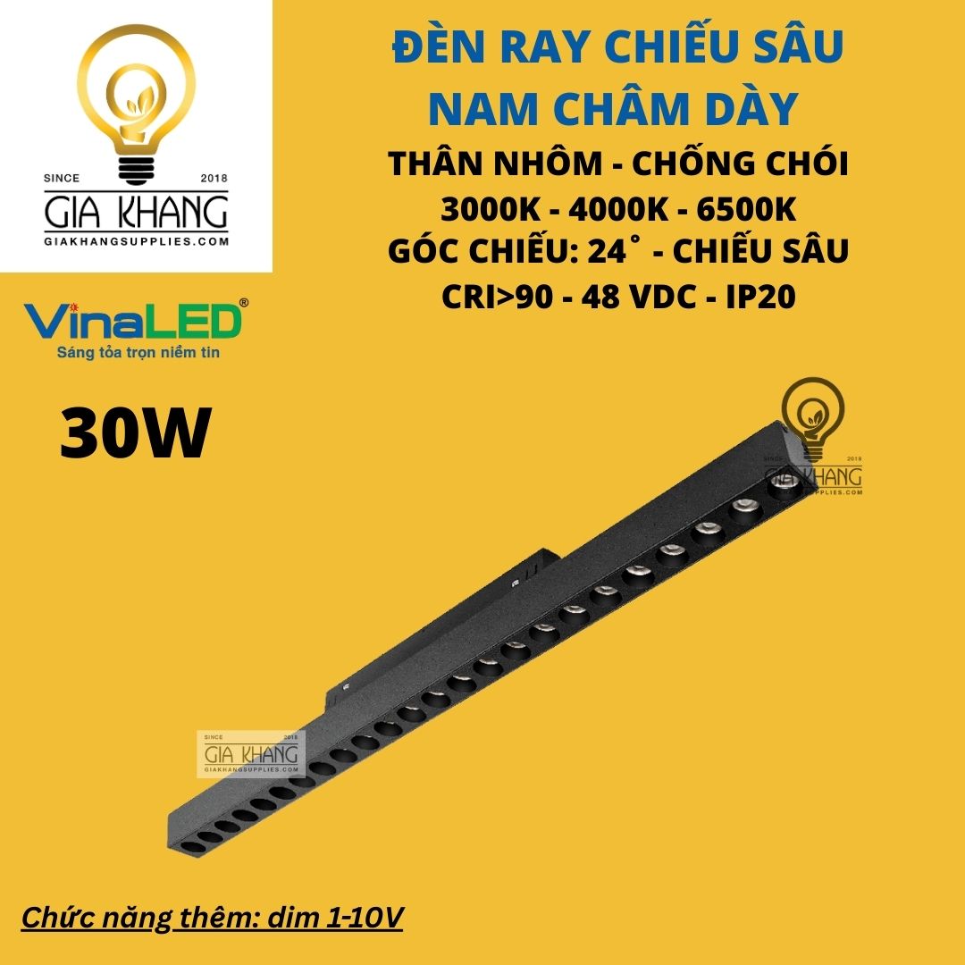 Đèn rọi chiếu điểm spotlight ray nam châm M20 cao cấp 30W vinaled - Gia Khang Supplies (11)