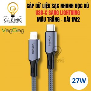 Cáp sạc nhanh bọc dù USB-C sang Lightning - DÀI 1M2 (2)