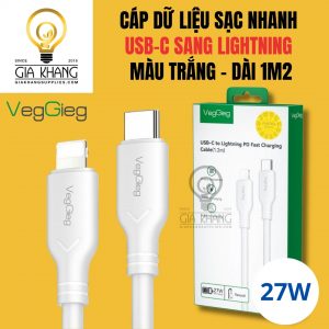 Cáp sạc nhanh USB-C sang Lightning màu trắng - DÀI 1M2 (2)