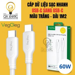 Cáp sạc nhanh USB-C sang USB-C màu trắng - DÀI 1M2 (2)