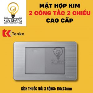 Mặt chữ nhật 2 công tắc 2 chiều hợp kim cao cấp TK-C07 của TENKO
