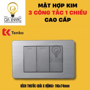 mặt hợp kim 3 công tắc 1 chiều C7-03 của tenko - Giakhangsupplies
