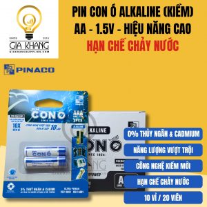Pin Con Ó Alkaline (KIỀM) AAA – 1.5V PINACO: Hiệu năng cao, chống chảy nước cho máy tính và y tế